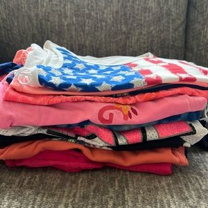 Girls T shirts and tanks, size 7/8. 26 total shirts and tanks.
